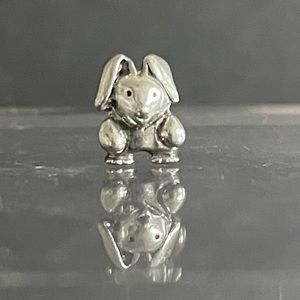 Pandora Floppy Bunny Charm Sterling Silver Retired 925 ALE